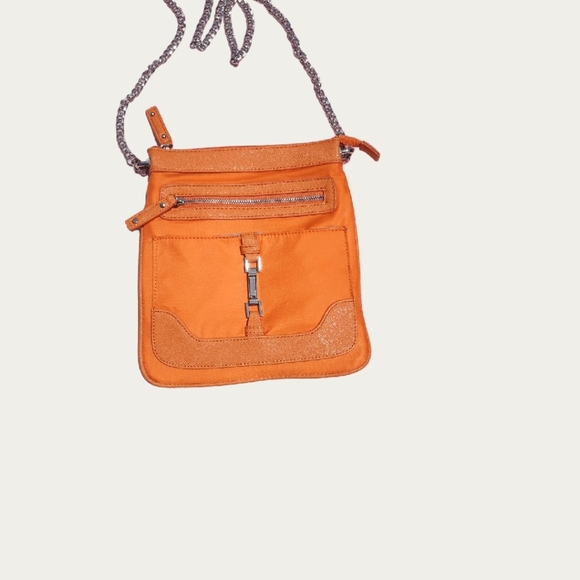 Sondra ROBERTS SR2 Nylon & FAUX Leather Silver Lock CROSSBODY EUC - Picture 4 of 14